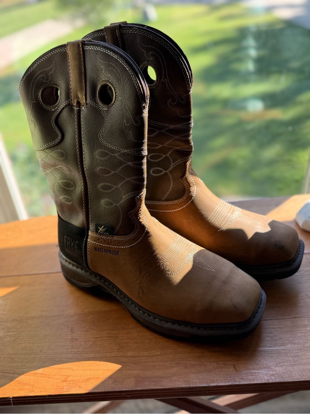 Frye Two-Tone Brown Work Boots